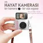 2K Mini Dijital Retro Video Kamera Flaşlı Dijital Vlog Mini Fotoğraf Makinesi Türkçe Menü Bej-4