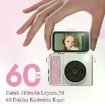 2K Mini Dijital Retro Video Kamera Flaşlı Dijital Vlog Mini Fotoğraf Makinesi Türkçe Menü Yeşil-3