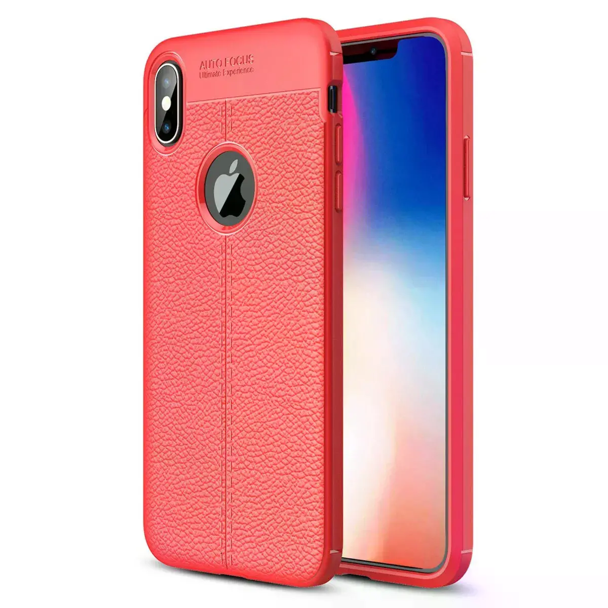 İphone X Kılıf Auto Focus Kapak - Kırmızı