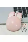 Tavşan figürlü Kablosuz Mouse pil Dahil Etiket Hediyeli pembe-3