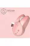 Tavşan figürlü Kablosuz Mouse pil Dahil Etiket Hediyeli pembe-4