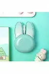 Tavşan figürlü Kablosuz Mouse pil Dahil Etiket Hediyeli Mavi-2