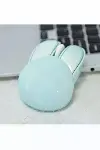 Tavşan figürlü Kablosuz Mouse pil Dahil Etiket Hediyeli Mavi-3
