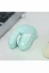 Tavşan figürlü Kablosuz Mouse pil Dahil Etiket Hediyeli Mavi-4