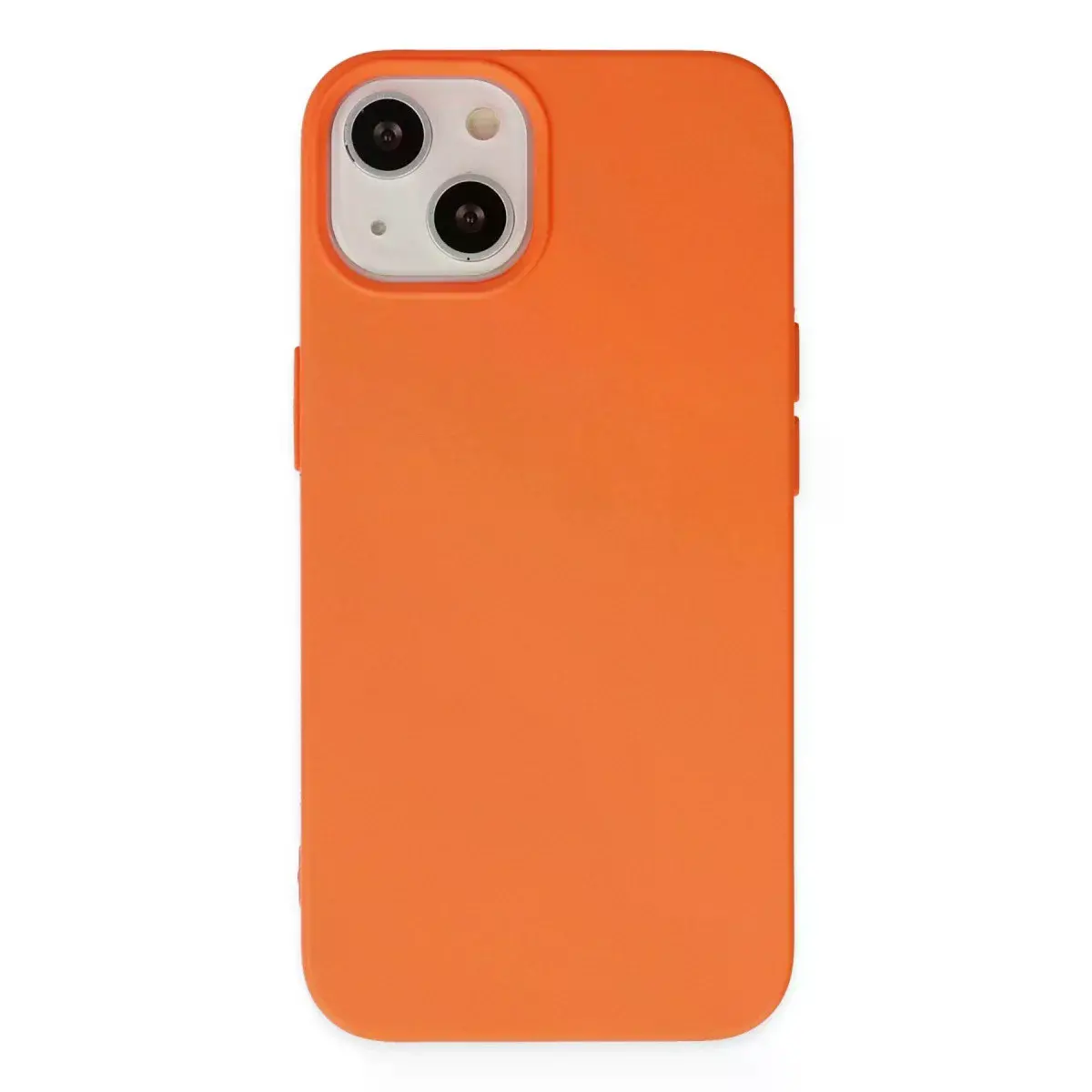 İphone 14 Kılıf Nano İçi Kadife Silikon - Turuncu