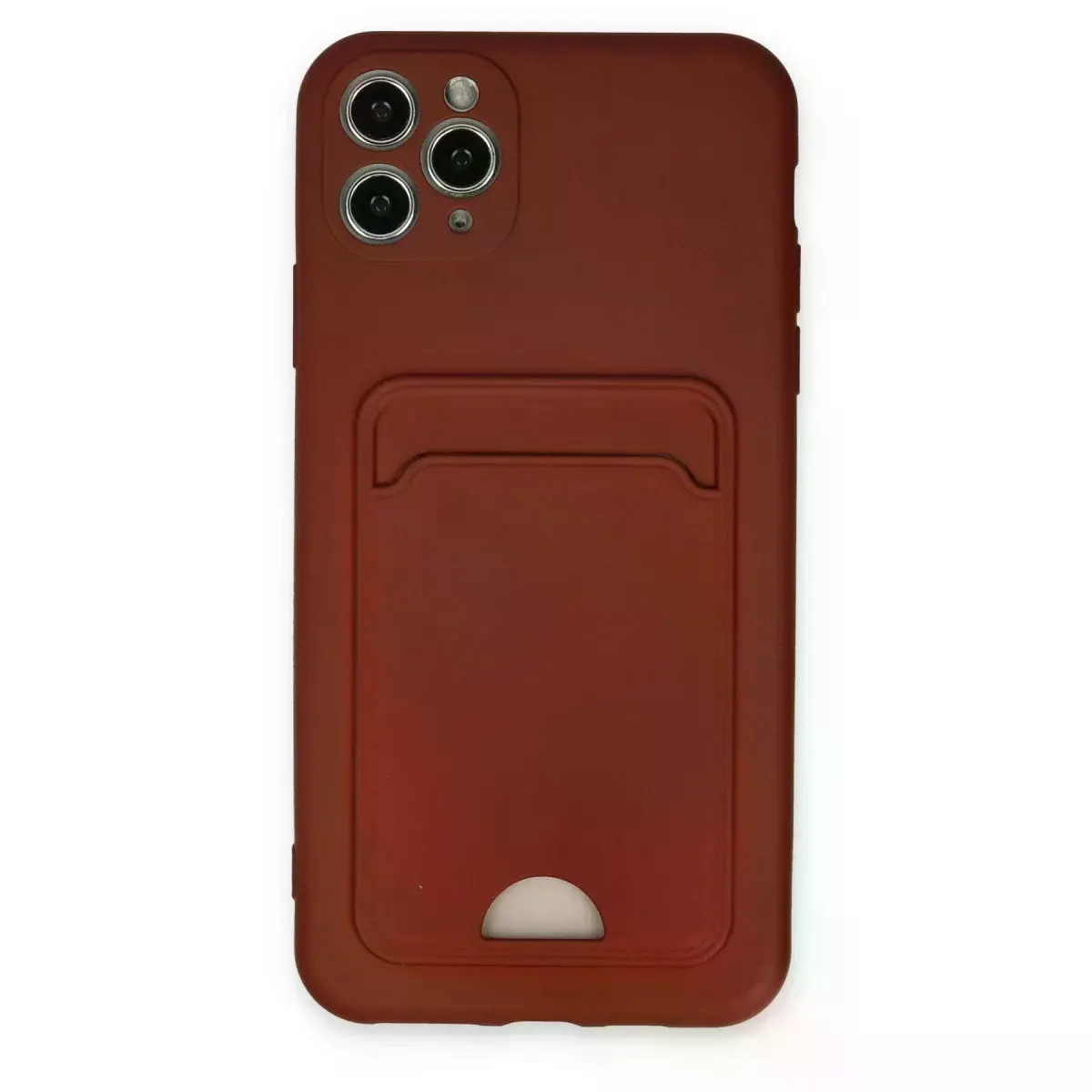 İphone 11 Pro Max Kılıf Kelvin Kartvizitli Silikon - Bordo