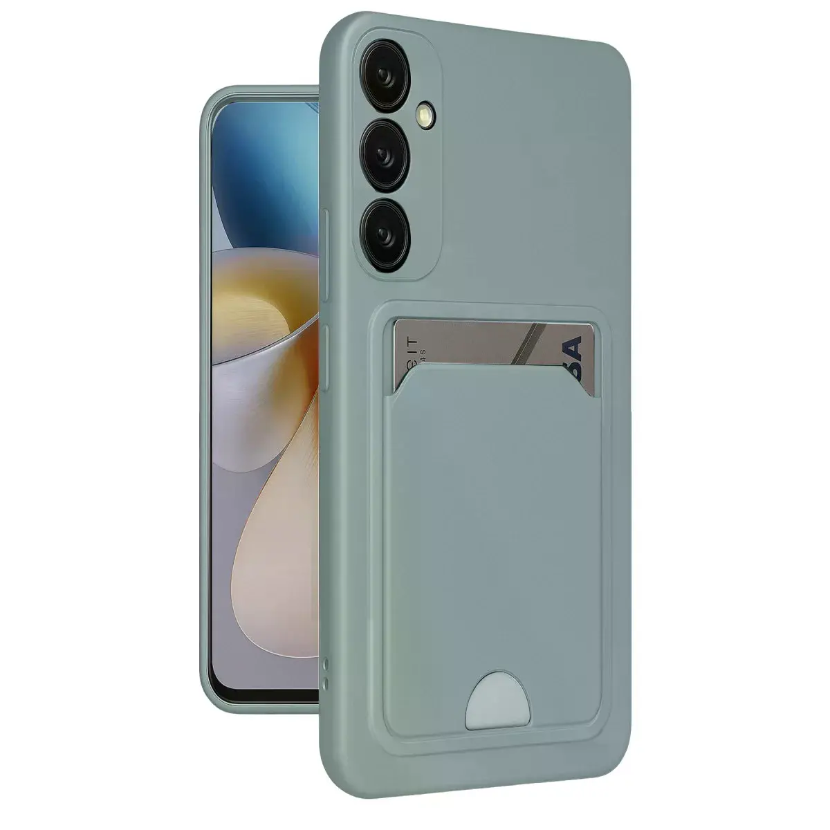 Samsung Galaxy A26 Kılıf Kelvin Kartvizitli Silikon - Açık Yeşil