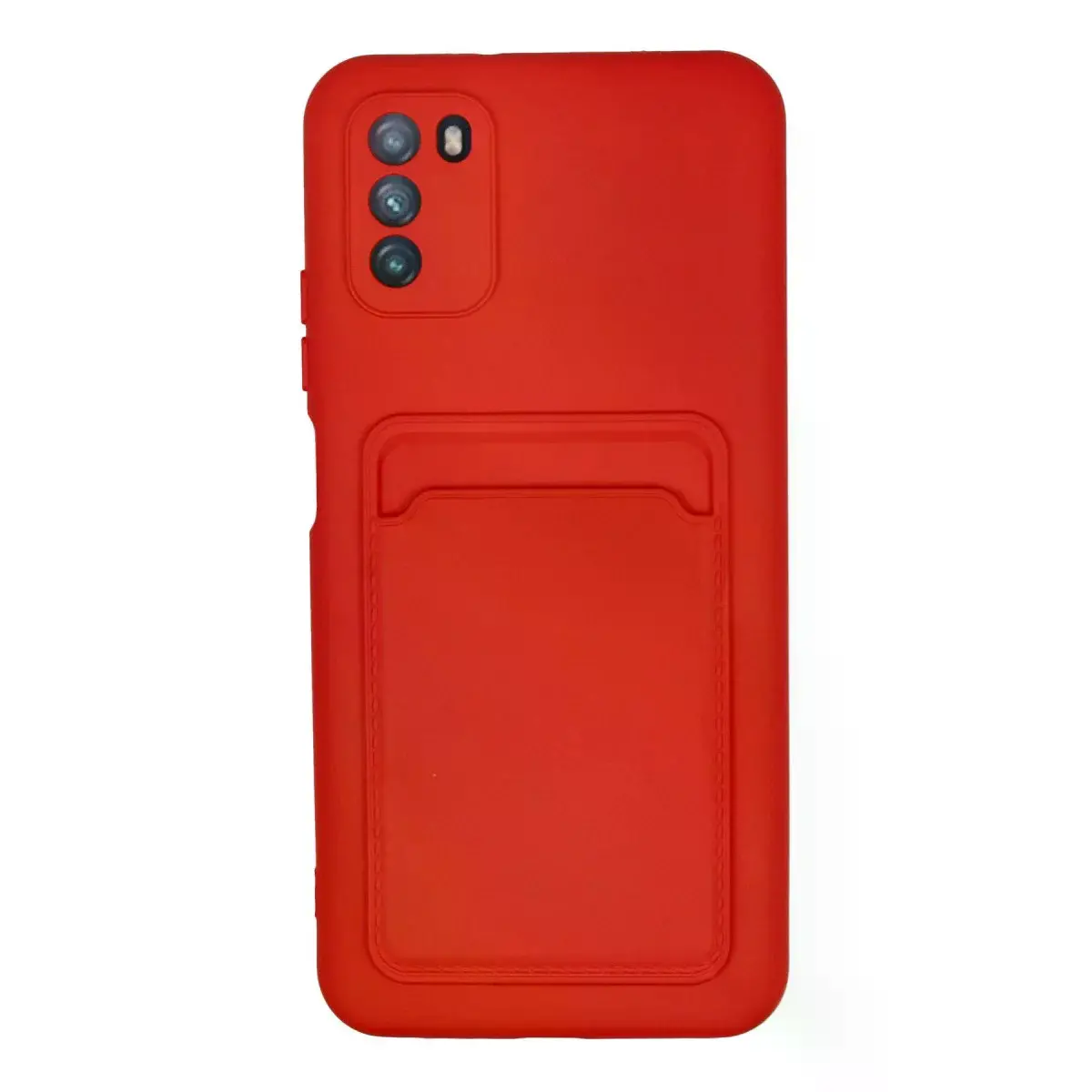 Xiaomi Pocophone M3 Kılıf Kelvin Kartvizitli Silikon - Kırmızı