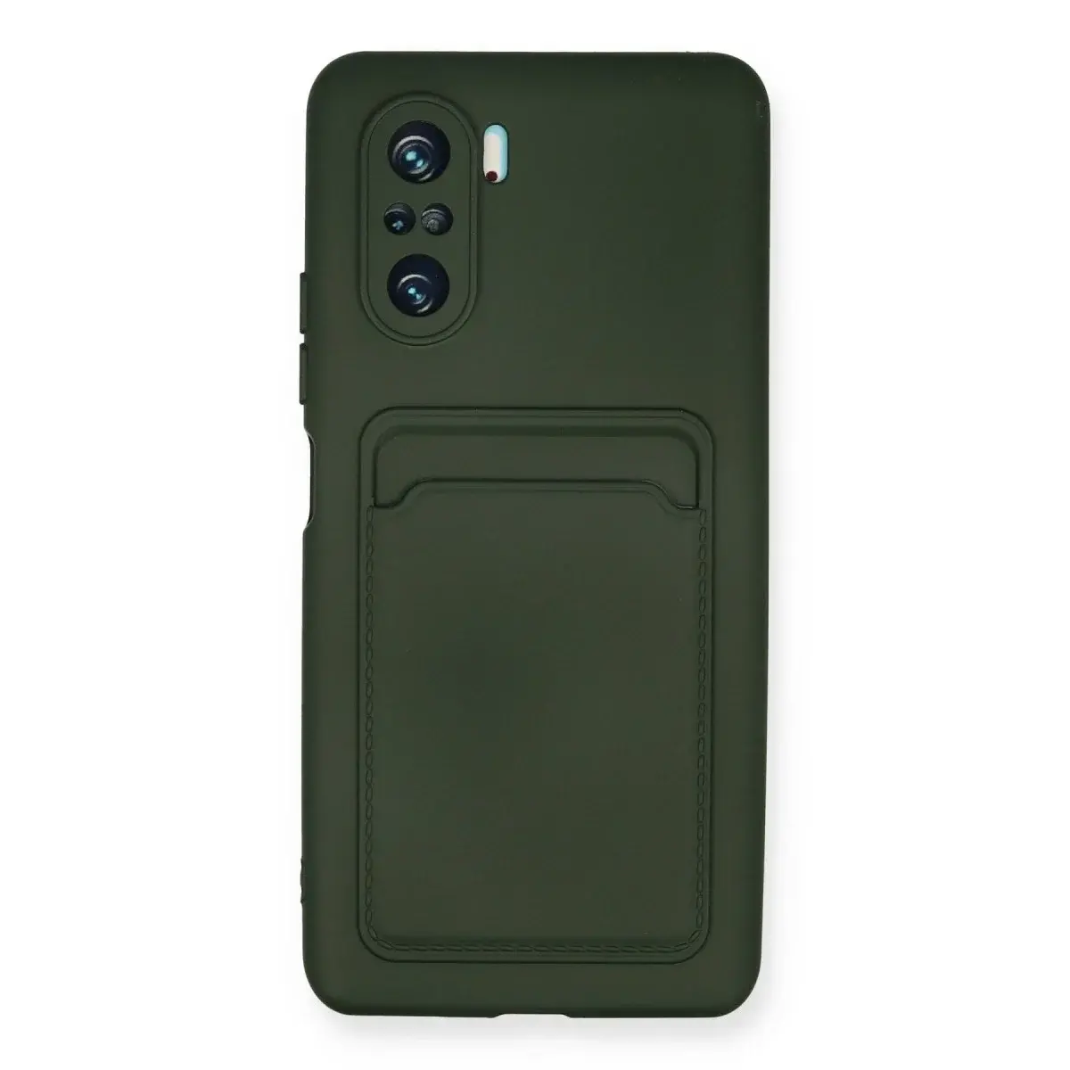 Xiaomi Mi 11i Kılıf Kelvin Kartvizitli Silikon - Koyu Yeşil