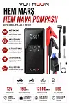 Vothoon12000 mAh Akıllı Akü Takviye ve Dijital Hava Pompası Akım Korumalı-1
