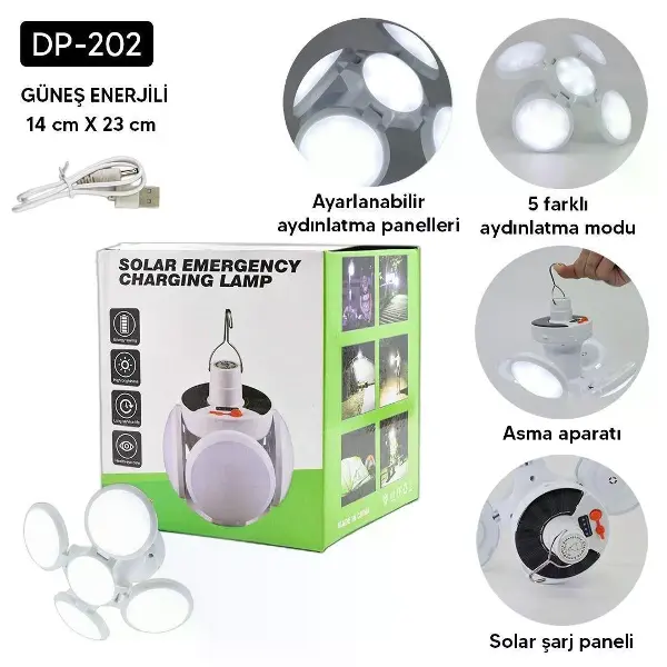 4lü Katlanır Solar Lamba