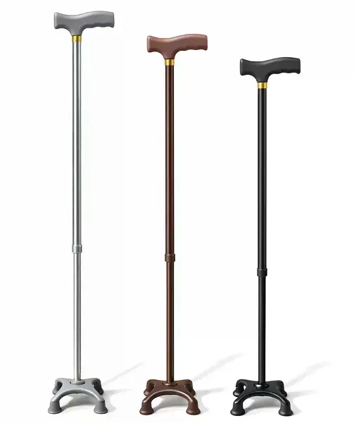Metal 4 Ayaklı Ayarlanabilir Destek Bastonu - T Saplı Alk5488