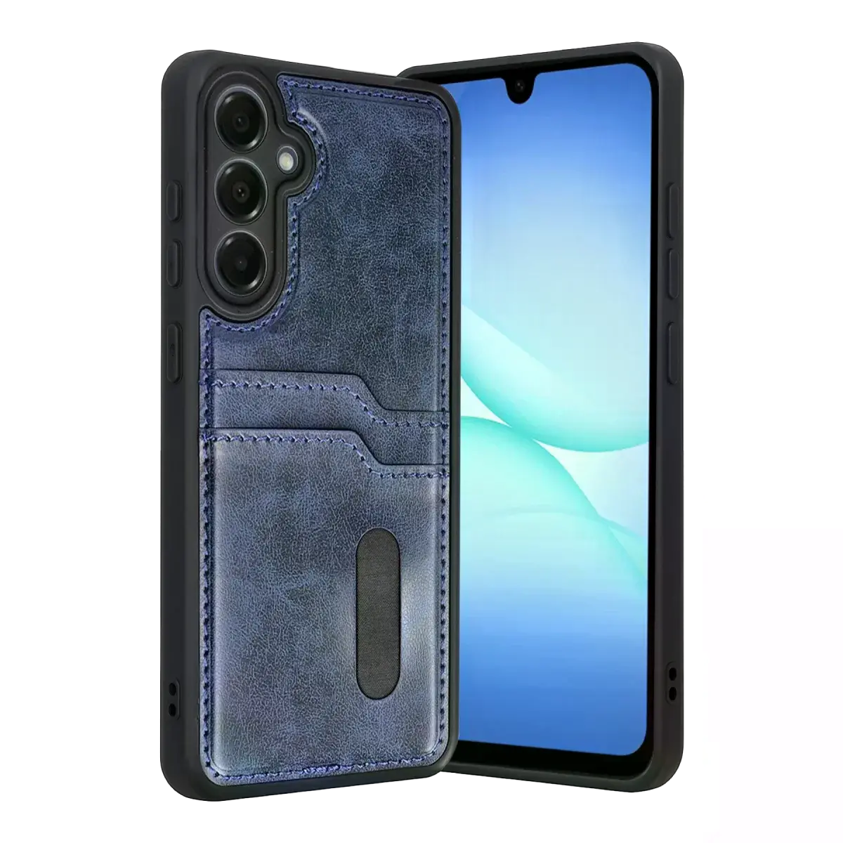 Samsung Galaxy A37 5g Sara Kartvizitli Deri Kılıf - Lacivert