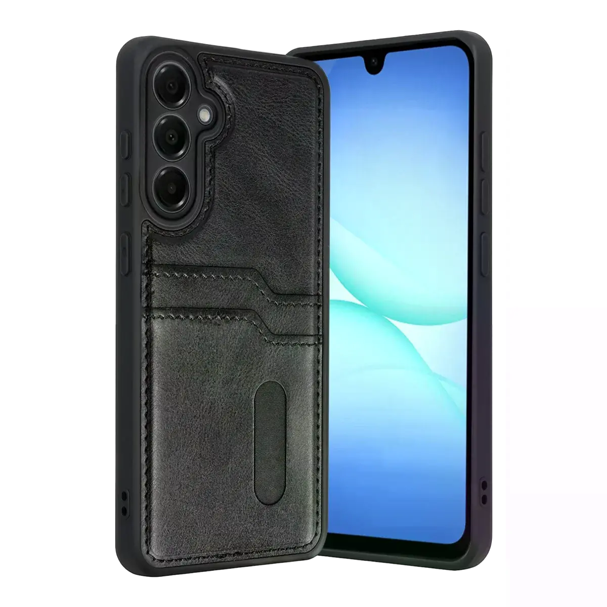 Samsung Galaxy A37 5g Sara Kartvizitli Deri Kılıf - Siyah