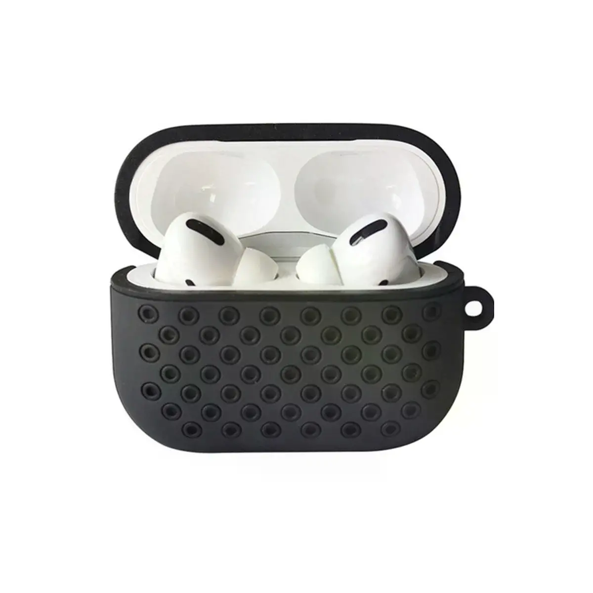 Airpods Pro 2 (2.nesil) Spor Delikli Kılıf - Siyah-siyah
