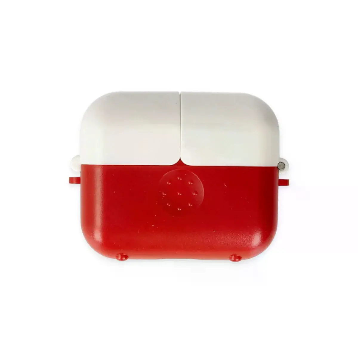 Airpods 3 (3.nesil) Basmalı Kılıf - Kırmızı-beyaz