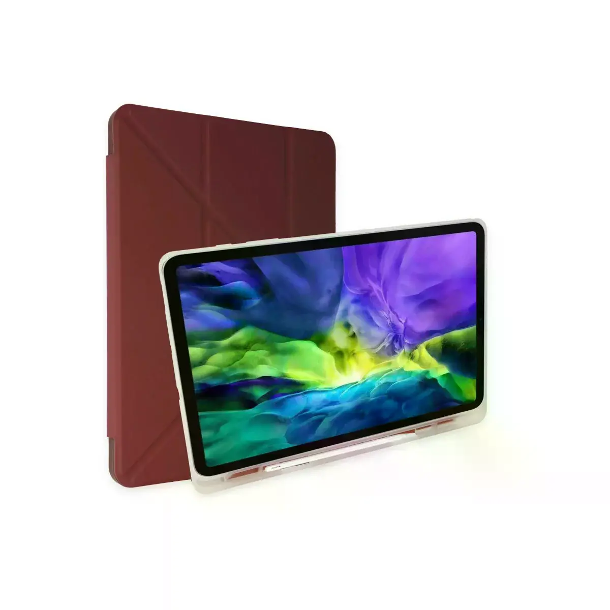 İpad 10.2 (8.nesil) Kılıf Kalemlikli Mars Tablet Kılıfı - Mürdüm