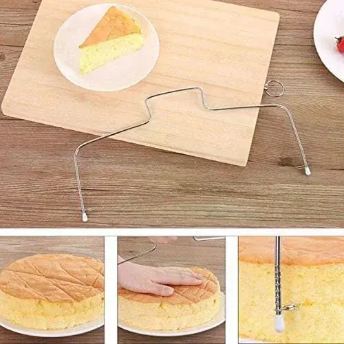 Paslanmaz Çelik Ayarlanabilir Pasta Dilimleyici – Çok Amaçlı Kesme Teli