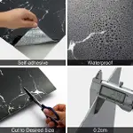 Siyah Mermer Desenli Alüminyum Plastik Duvar Sticker (30*30)-4