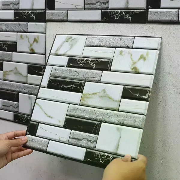 3d Mermer Görünümlü Kendinden Yapışkanlı Duvar Sticker