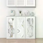 Vinil Beyaz Mermer Desenli Alüminyum Plastik Duvar Sticker (30x30)-5