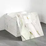 Vinil Beyaz Mermer Desenli Alüminyum Plastik Duvar Sticker (30x30)-1