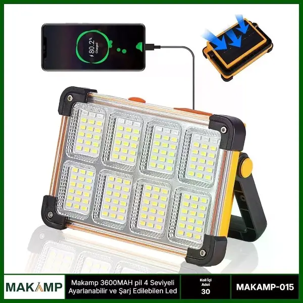 3600mah Pil 4 Kademeli Solarlı Led