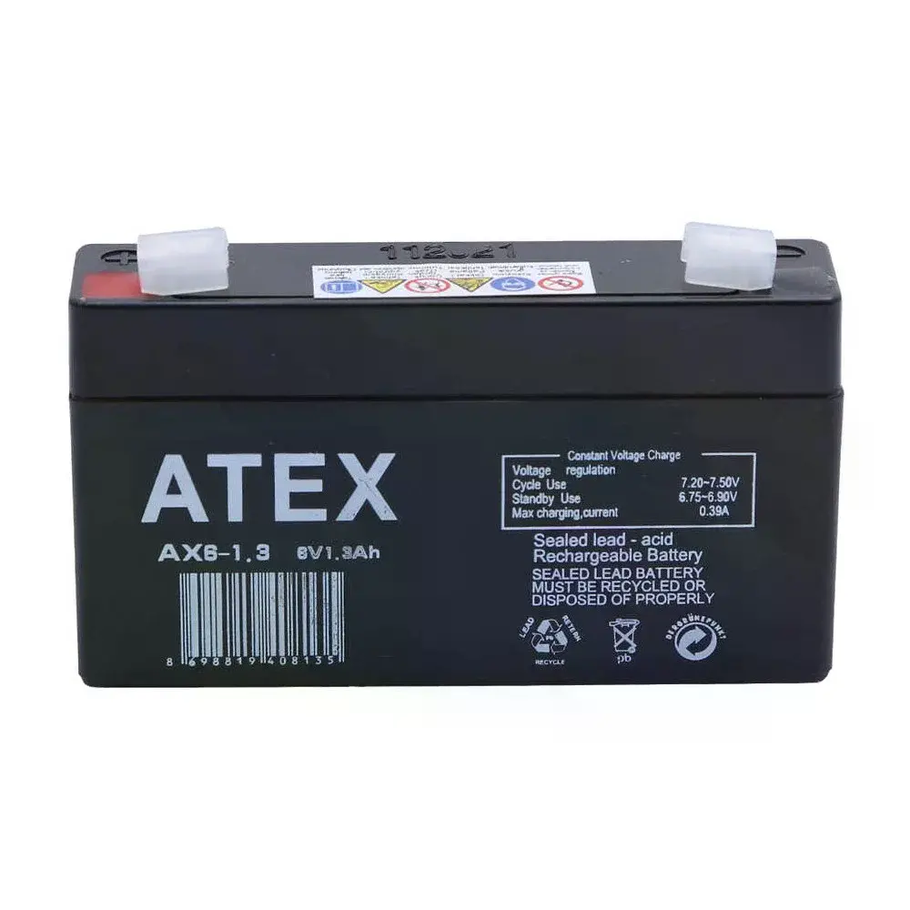 Atex Ax6-1.3 6v 1.3ah Akü
