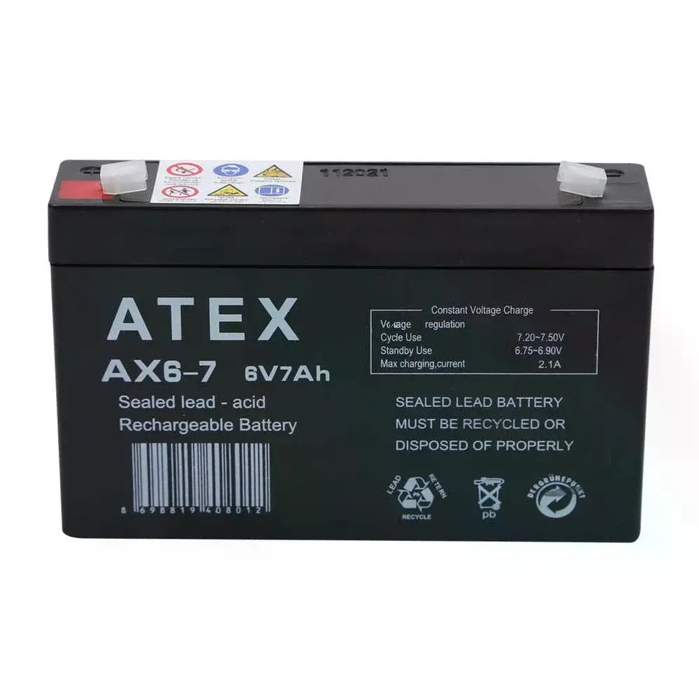 Atex Ax6-7 6v 7ah Akü