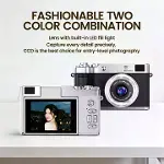 4K Çantalı Dijital Retro Video Kamera 48MP 16X Zoom Işıklı (32GB) Kart Dijital Fotoğraf Makinesi siyah-4