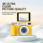 4K Çantalı Dijital Retro Video Kamera 48MP 16X Zoom Işıklı (32GB) Kart Dijital Fotoğraf Makinesi siyah-5