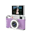 4K Çantalı Dijital Retro Video Kamera 48MP 16X Zoom Işıklı (32GB) Kart Dijital Fotoğraf Makinesi Mor-3