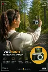 4K Çantalı Dijital Retro Video Kamera 48MP 16X Zoom Işıklı (32GB) Kart Dijital Fotoğraf Makinesi Sarı-6