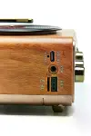 Nostaljik Tasarım Plak Çalar Görünümlü Radyolu Bluetooth Hoparlör Retro Müzik Plak Açık Kahverengi-5