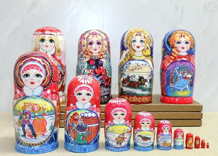 10'lu Ahşap Matruşka Seti Alk4389