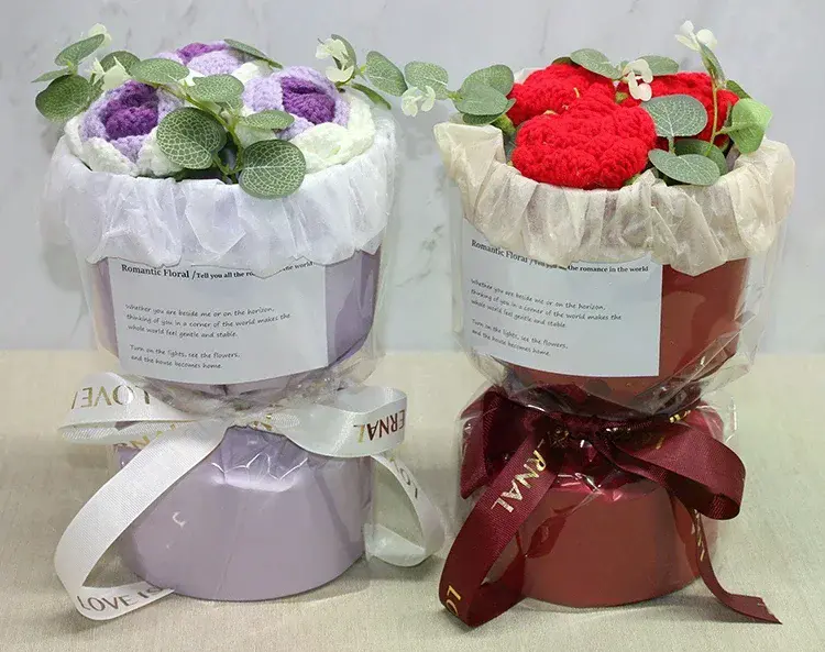 El Örgüsü Romantik Gül Buketi Alk4965