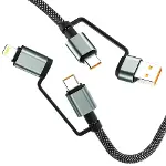 4’ü 1 Arada 100W Akıllı Tasarım Yüksek Dayanıklılık Çoklu Uyumlu Örgülü Hızlı Şarj Kablosu-7