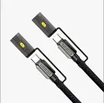 LED Fener ve Alevsiz Çakmak Fonksiyonlu Type-C Şarj ve Data Kablosu 120 cm Siyah-3
