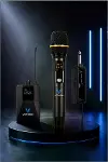 Wireless Mikrofon Sistemi UHF Kablosuz El Mikrofonu Profesyonel Ses Performansı 50 mt menzil-4