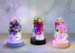 Işıklı Müzikli Romantik Fanus Tekli Gül Alk5007-1