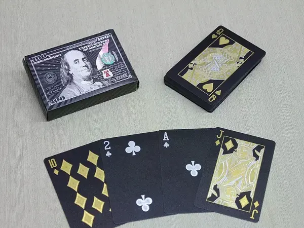 Gümüş Dolar Tasarımlı Siyah İskambil Oyun Kartı Alk4337