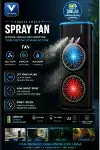 Vothoon Çift Başlıklı Sprey Fan Nemlendirici ve Renkli LED Işıklı siyah-2