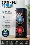 Vothoon Çift Başlıklı Sprey Fan Nemlendirici ve Renkli LED Işıklı siyah-3