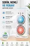 Vothoon Çift Başlıklı Sprey Fan Nemlendirici ve Renkli LED Işıklı beyaz-3