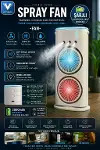 Vothoon Çift Başlıklı Sprey Fan Nemlendirici ve Renkli LED Işıklı beyaz-1