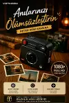 Nostaljik Tasarımı Retro Görünüm Kare Mini Foto Video Kamera 1080P Full HD 32GB Kart Hediyeli-2