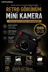 Nostaljik Tasarımı Retro Görünüm Kare Mini Foto Video Kamera 1080P Full HD 32GB Kart Hediyeli-5