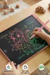 20 Inc Renkli Lcd Grafik Dijital Kalemli Çizim Tableti Yazı Tahta Not Yazma Eğitim Tableti Pembe-4