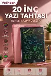20 Inc Renkli Lcd Grafik Dijital Kalemli Çizim Tableti Yazı Tahta Not Yazma Eğitim Tableti Pembe-1