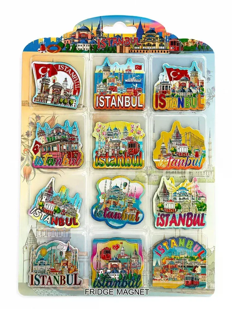 İstanbul Temalı Silikon Buzdolapı Süsü Magnet 12'li Set Alk5814